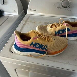 Hoka One One Shoes with Cream and Orange